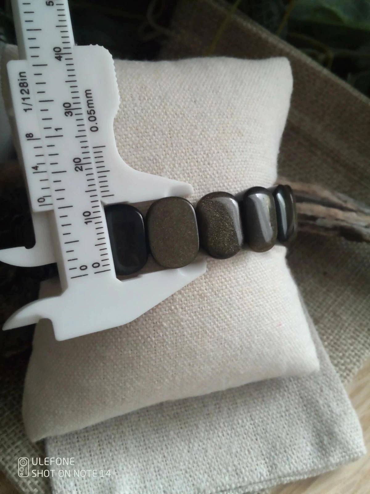 Bracelet obsidienne dorée – photo 3